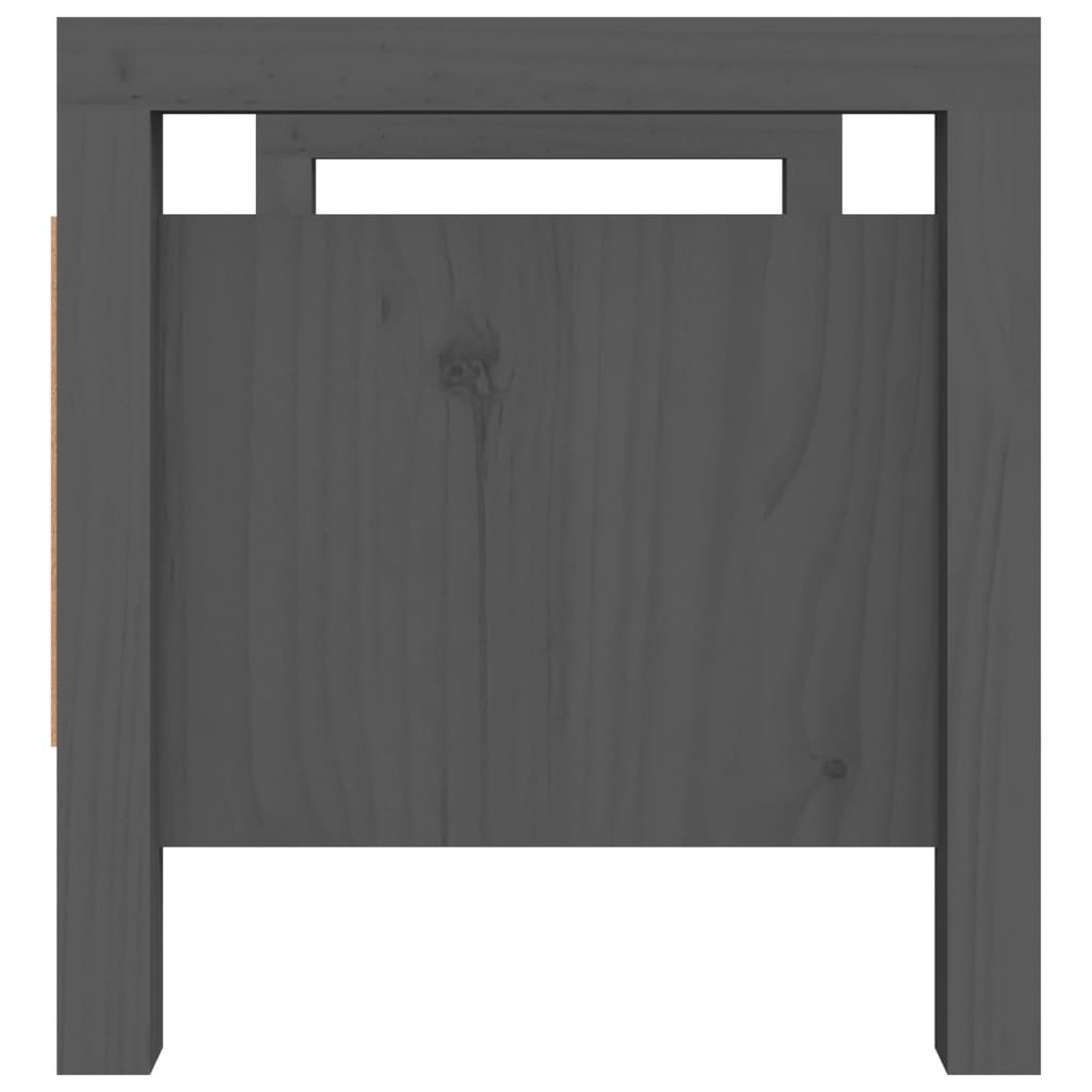 entrébænk 80x40x43 cm massivt fyrretræ grå