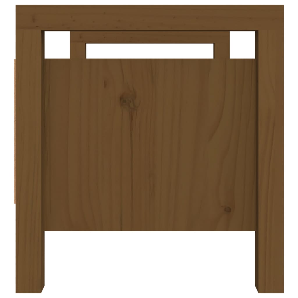 entrébænk 80x40x43 cm massivt fyrretræ gyldenbrun