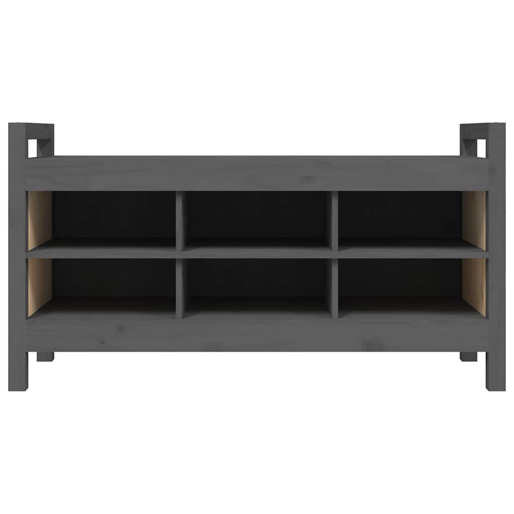 entrébænk 110x40x60 cm massivt fyrretræ grå