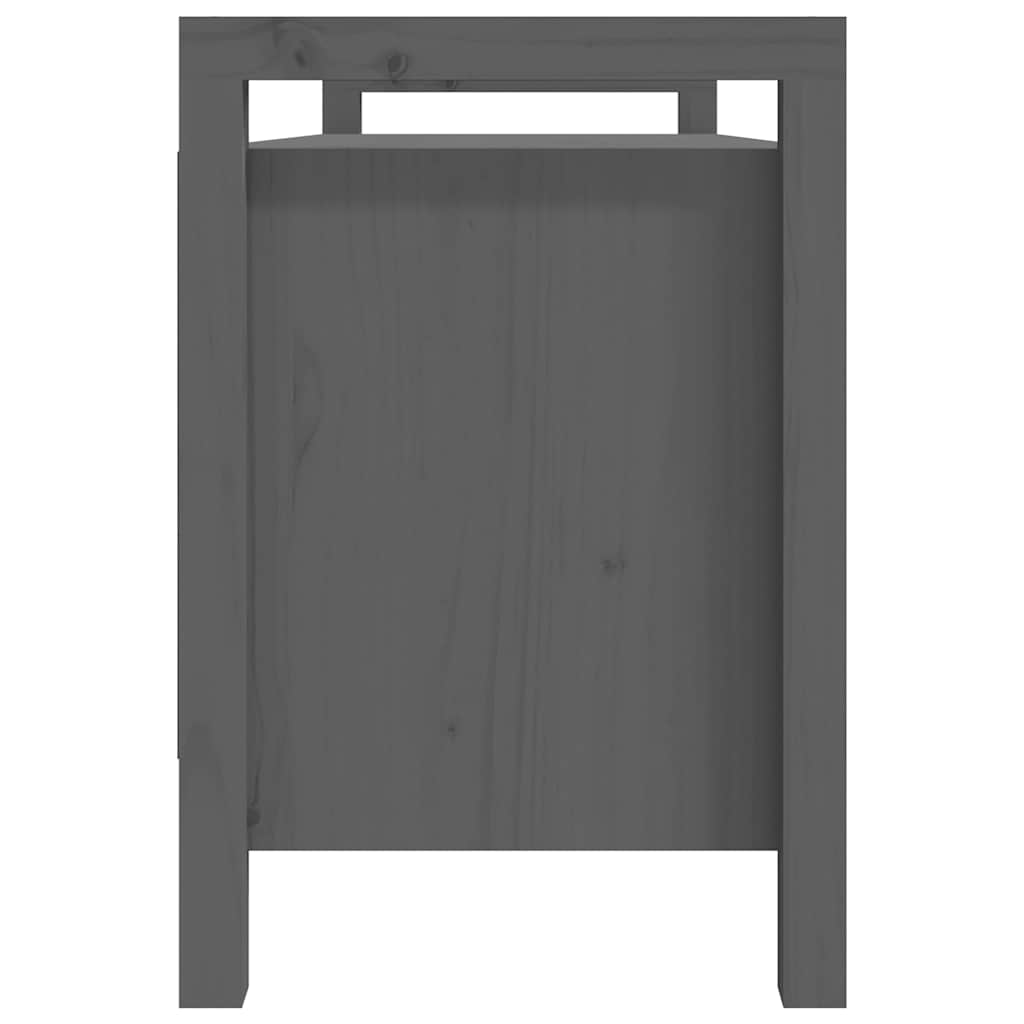 entrébænk 110x40x60 cm massivt fyrretræ grå