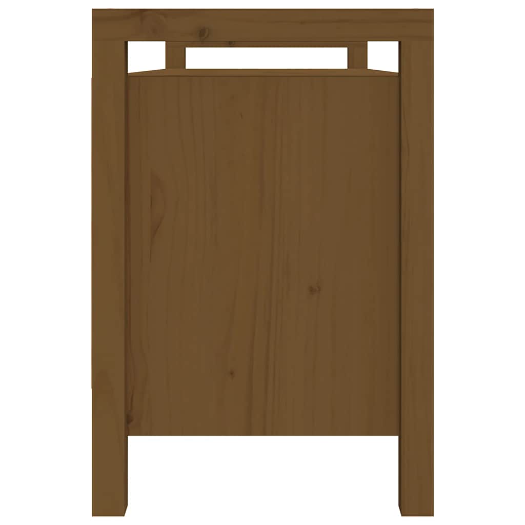 entrébænk 110x40x60 cm massivt fyrretræ gyldenbrun