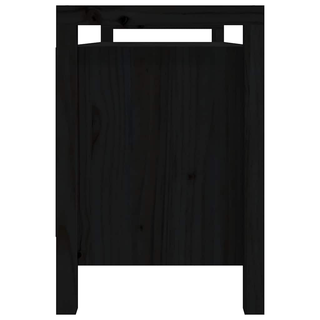 entrébænk 110x40x60 cm massivt fyrretræ sort