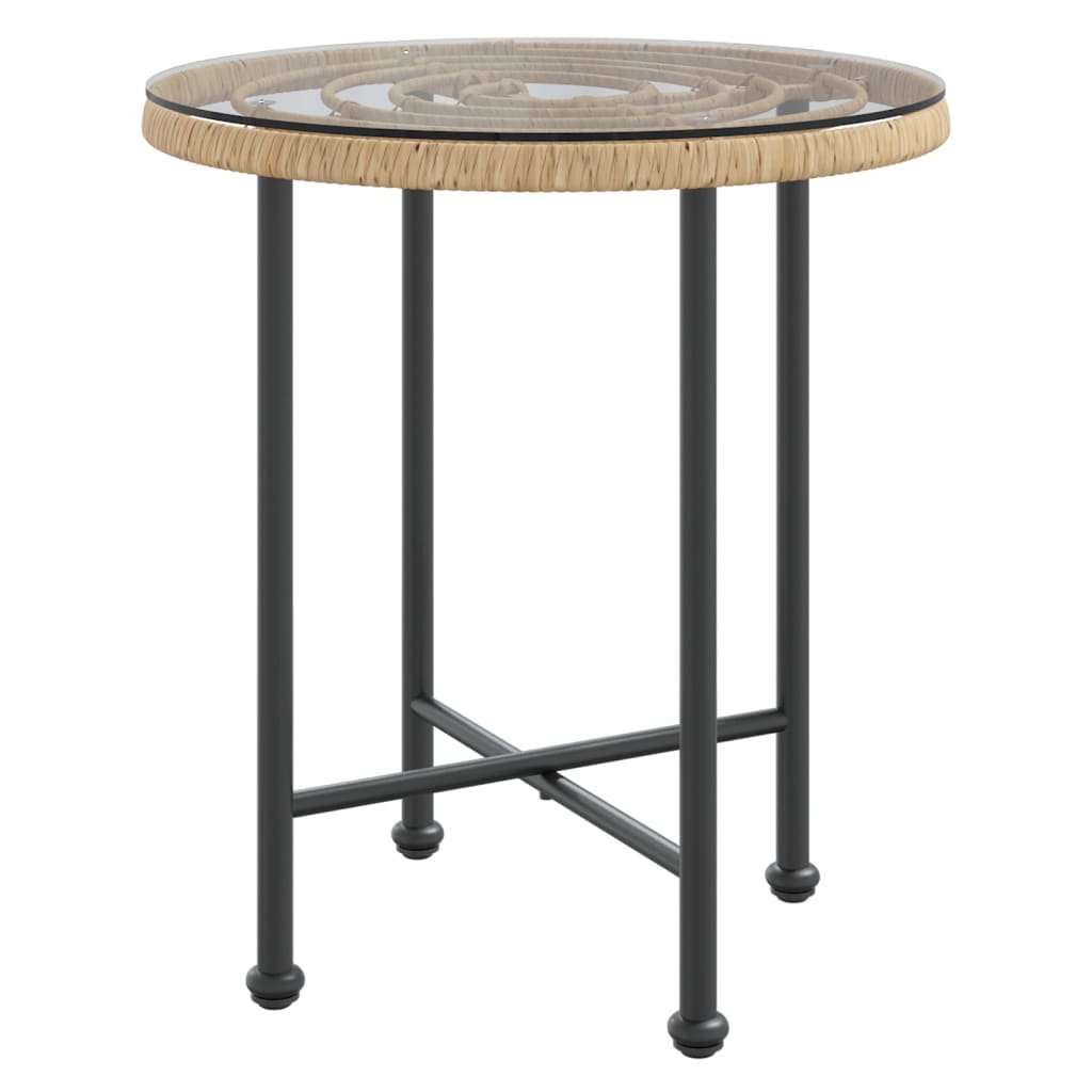 spisebord Ø50 cm hærdet glas og stål