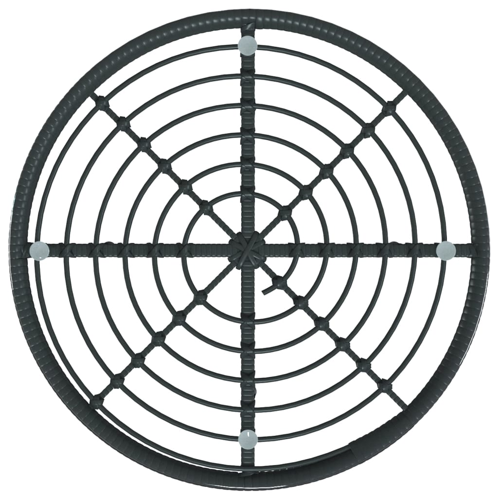spisebord Ø80 cm hærdet glas og stål sort