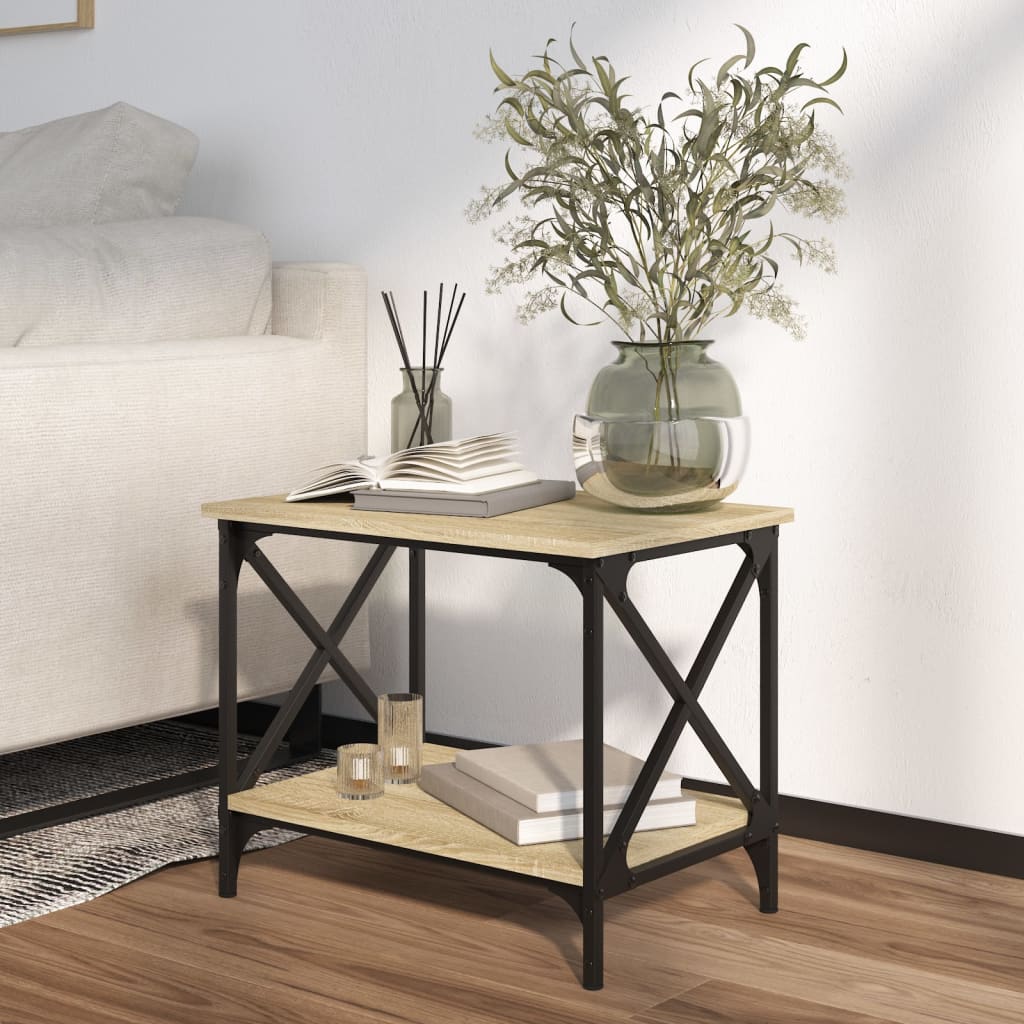 sidebord 55x38x45 cm konstrueret træ sonoma-eg
