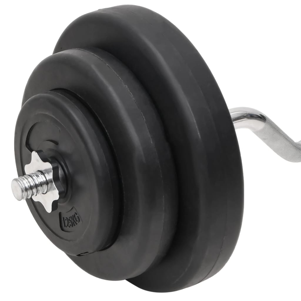 curl-vægtstang og håndvægt med skiver 60 kg
