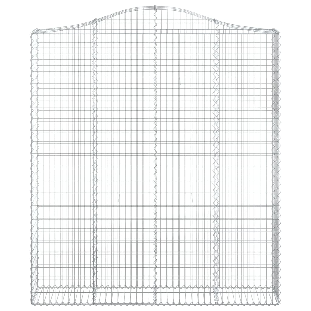 buede gabionkurve 2 stk. 200x30x220/240 cm galvaniseret jern
