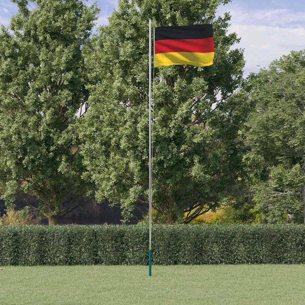 Tyskland flag og flagstang 6,08 m aluminium