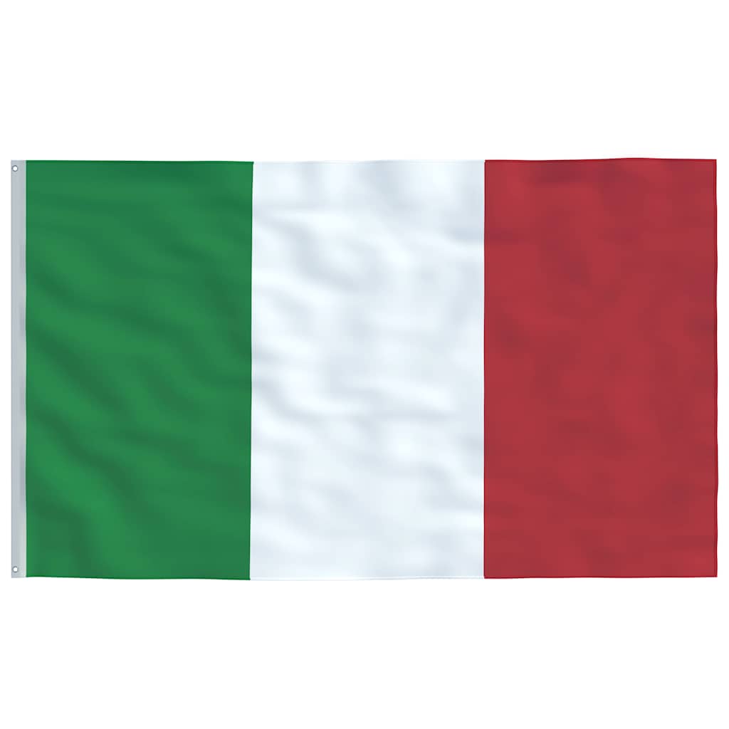 Italien flag og flagstang 6,08 m aluminium