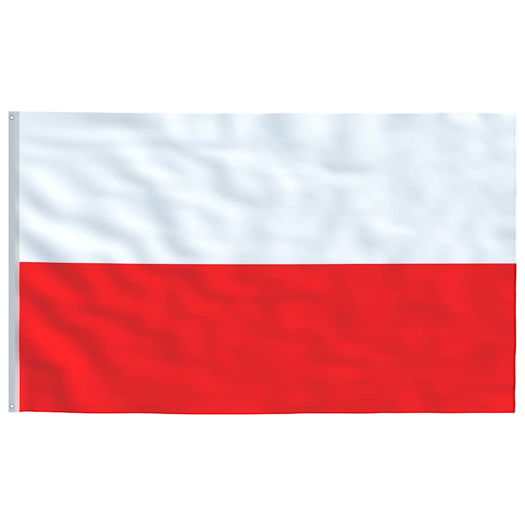 Polen flag og flagstang 6,08 m aluminium