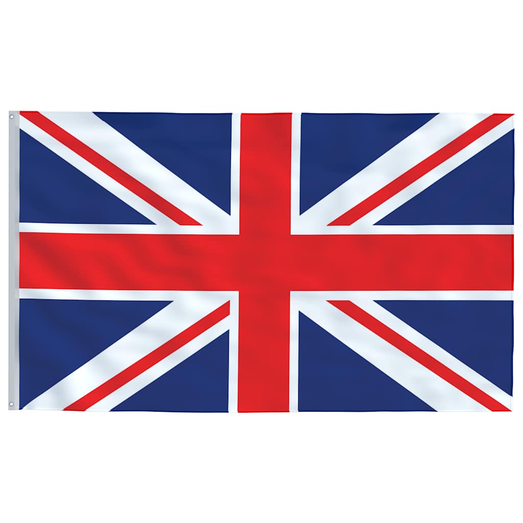 Storbritannien flag og flagstang 6,08 m aluminium
