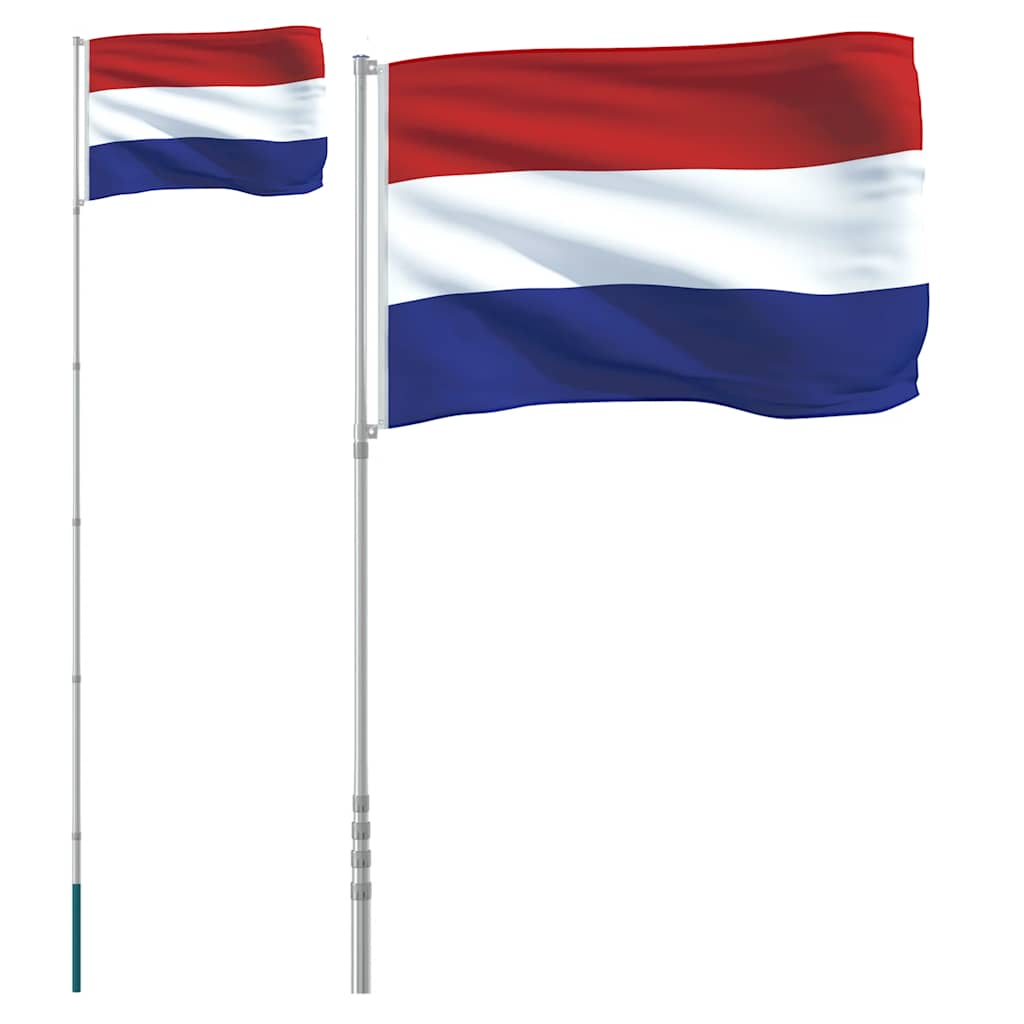 Holland flag og flagstang 5,5 m aluminium