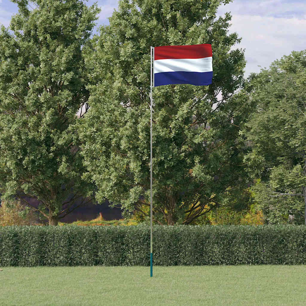 Holland flag og flagstang 5,5 m aluminium