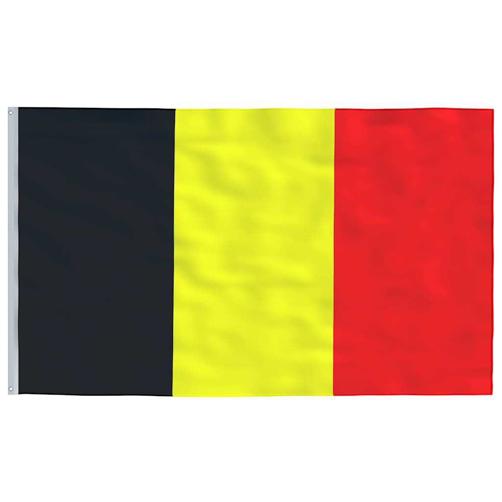 Belgien flag og flagstang 5,5 m aluminium