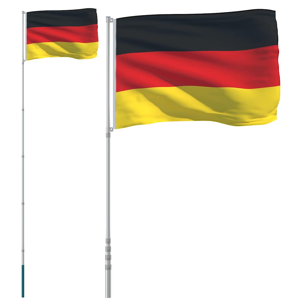 Tyskland flag og flagstang 5,5 m aluminium