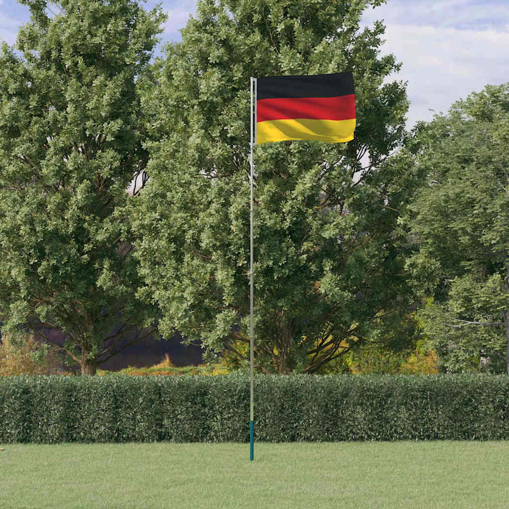 Tyskland flag og flagstang 5,5 m aluminium
