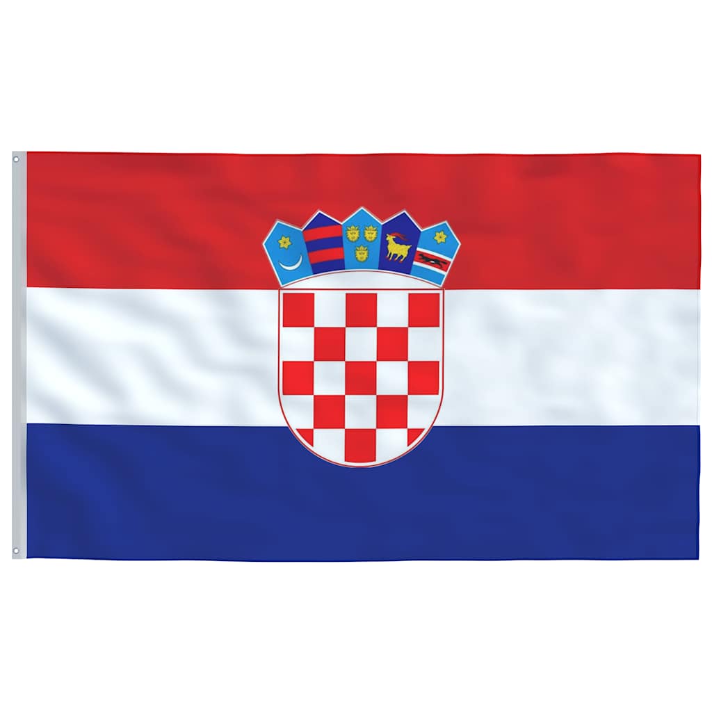 Kroatien flag og flagstang 5,5 m aluminium