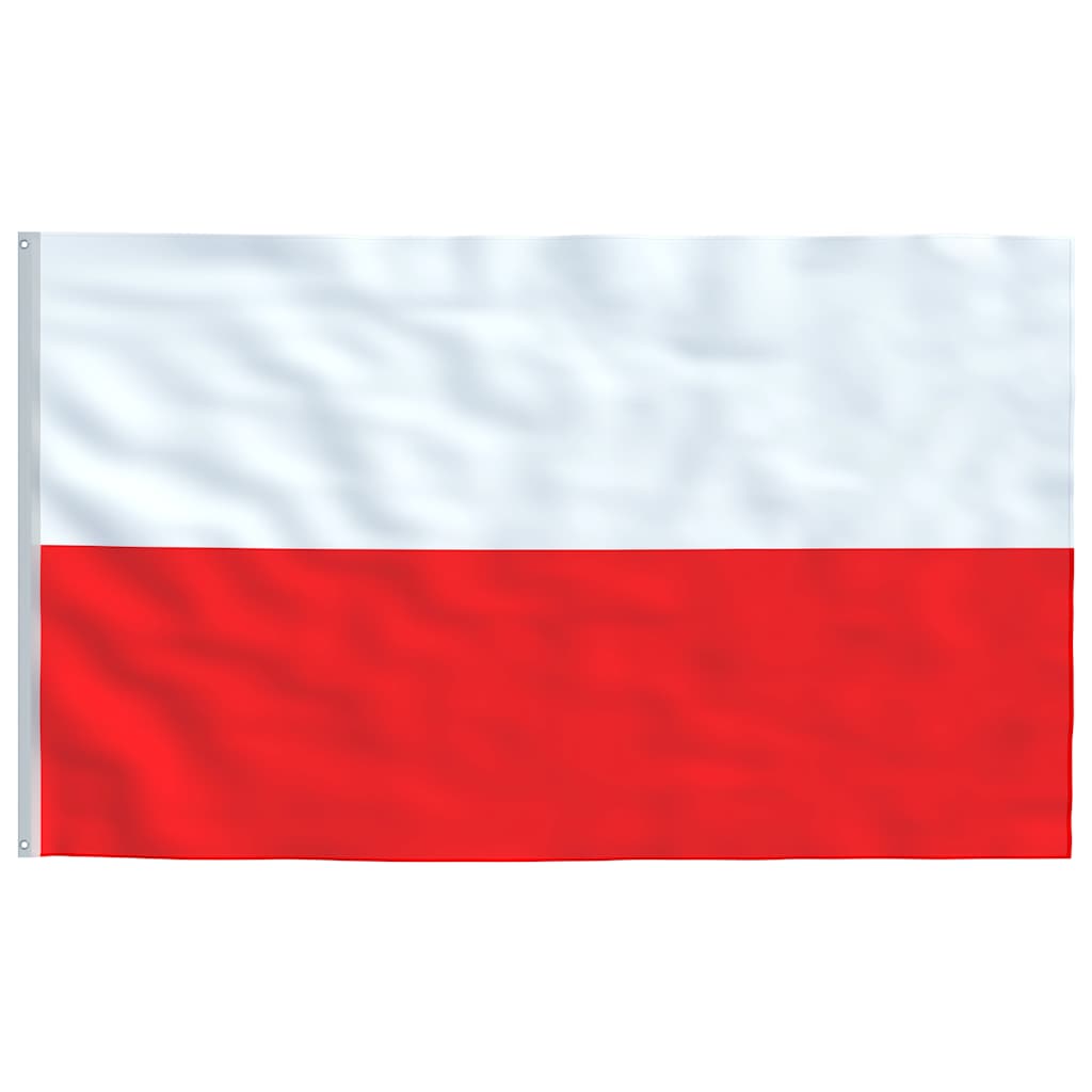 Polen flag og flagstang 5,5 m aluminium