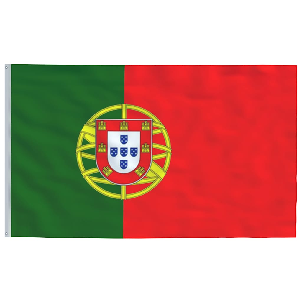 Portugal flag og flagstang 5,5 m aluminium
