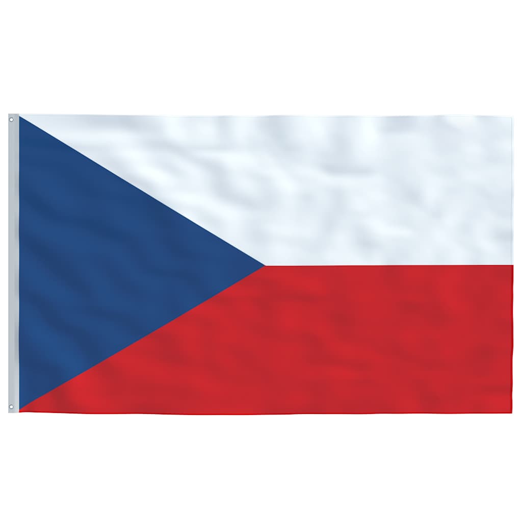 Tjekkiet flag og flagstang 5,5 m aluminium