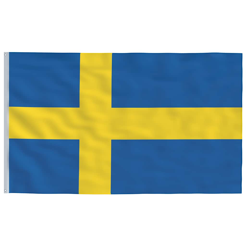 Sverige flag og flagstang 5,5 m aluminium