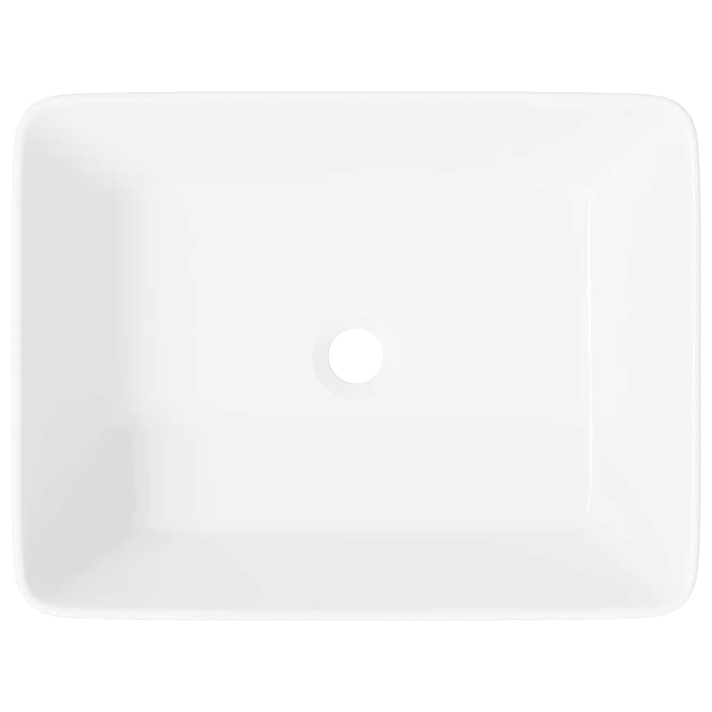 håndvask 48x37x13 cm keramik rektangel hvid