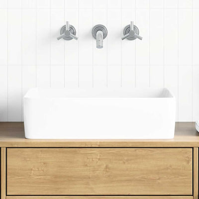 håndvask 48x37x13 cm keramik rektangel hvid