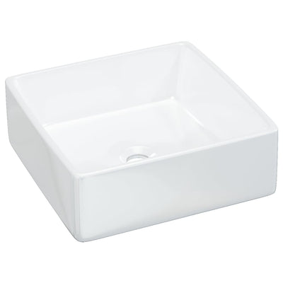 håndvask 37x37x13 cm keramik firkantet hvid