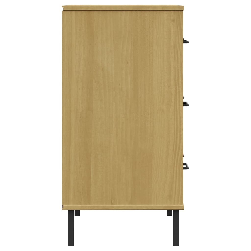skænk med 3 skuffer OSLO 77x40x79,5 cm massivt træ brun