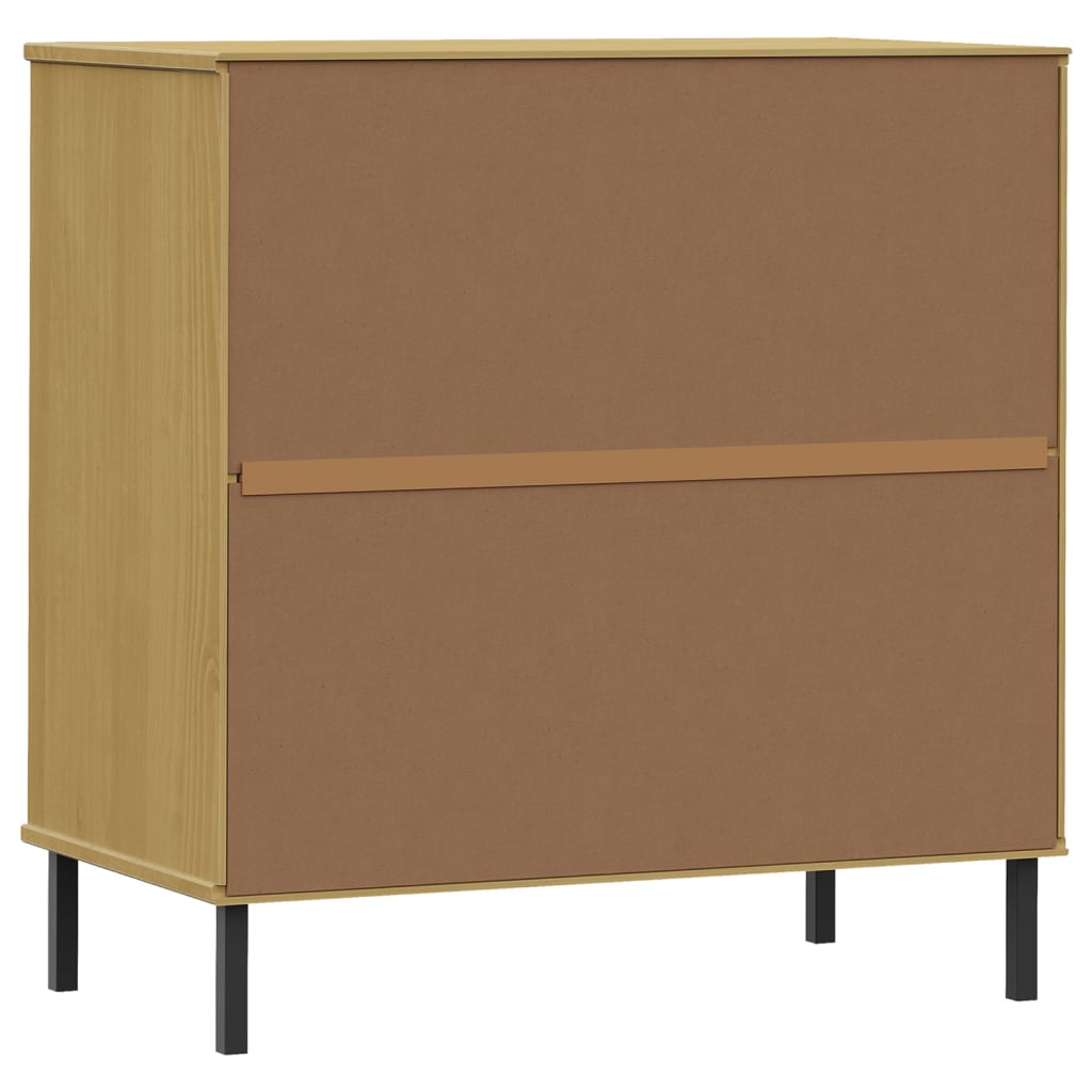 skænk med 3 skuffer OSLO 77x40x79,5 cm massivt træ brun