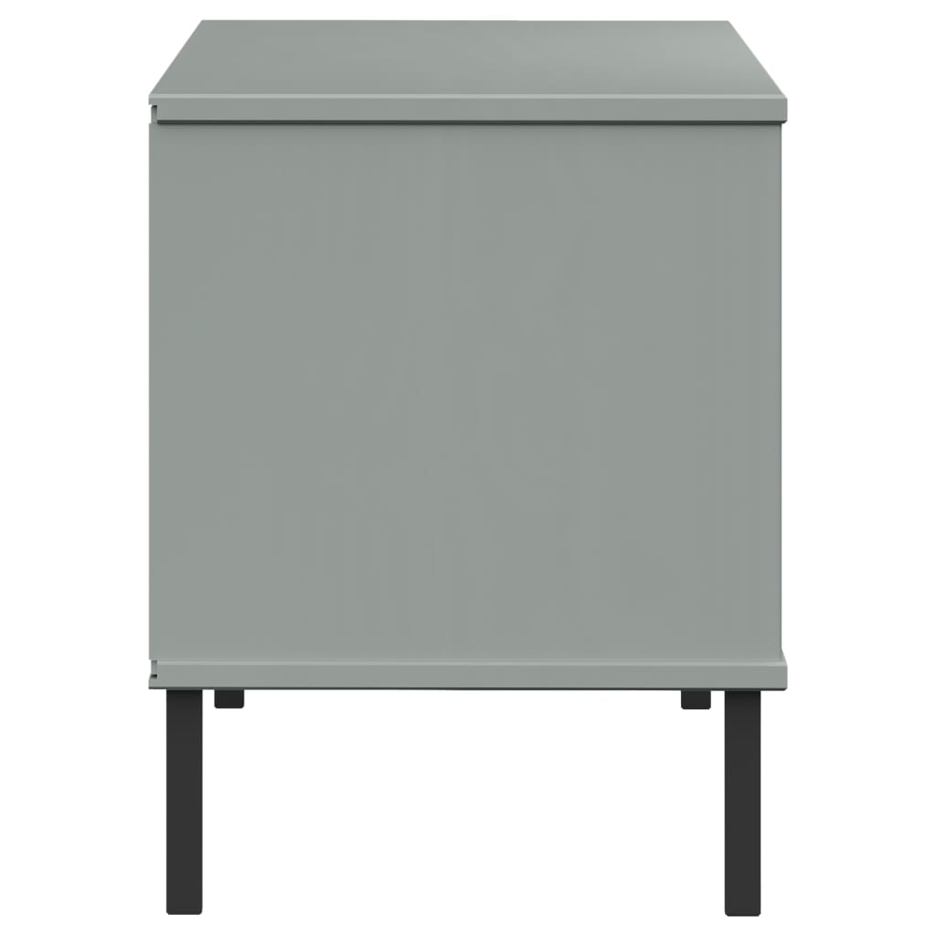 skoreol med metalben OSLO 106x35x45 cm massivt træ grå