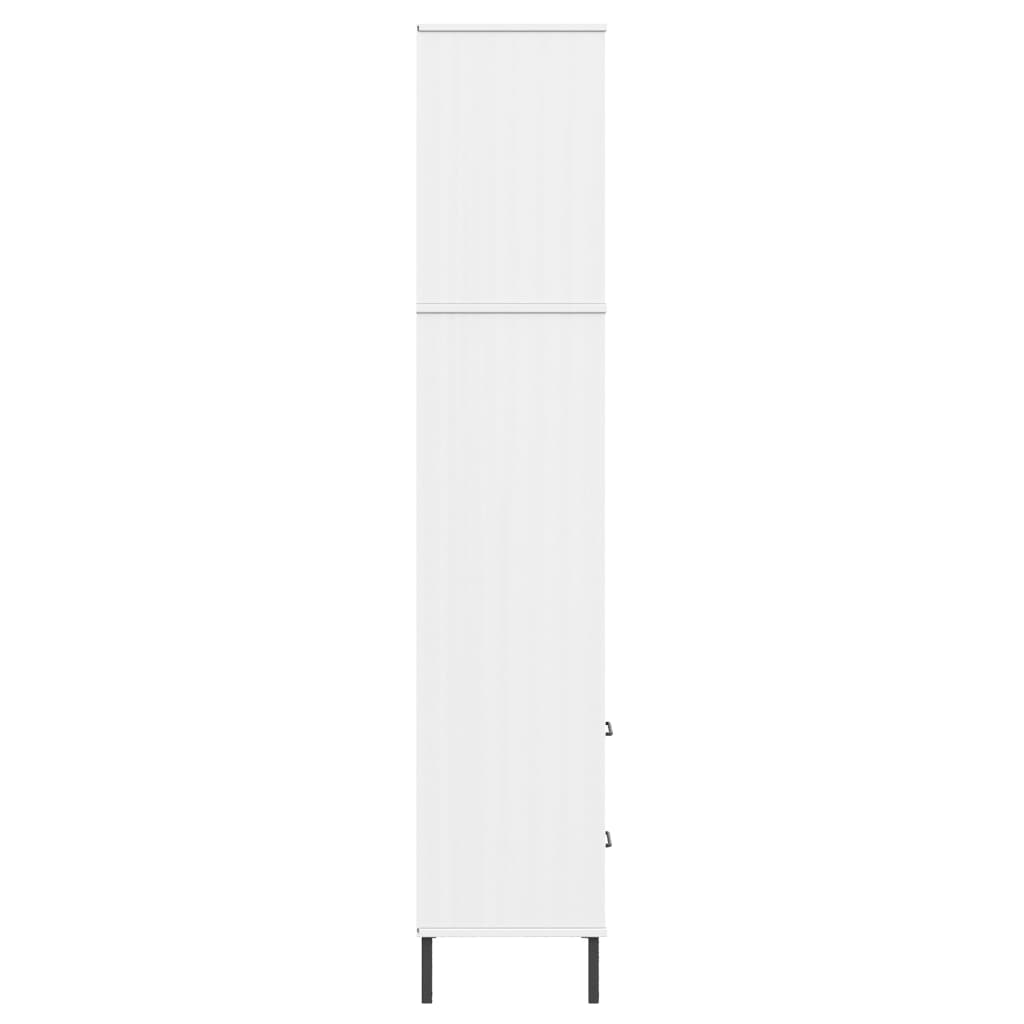 bogreol med 2 skuffer OSLO 60x35x180 cm massivt træ hvid