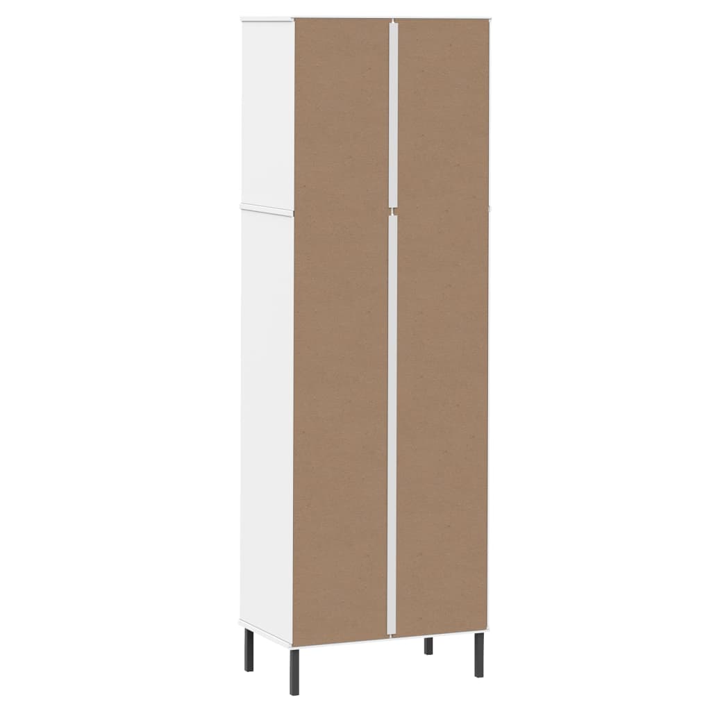 bogreol med 2 skuffer OSLO 60x35x180 cm massivt træ hvid