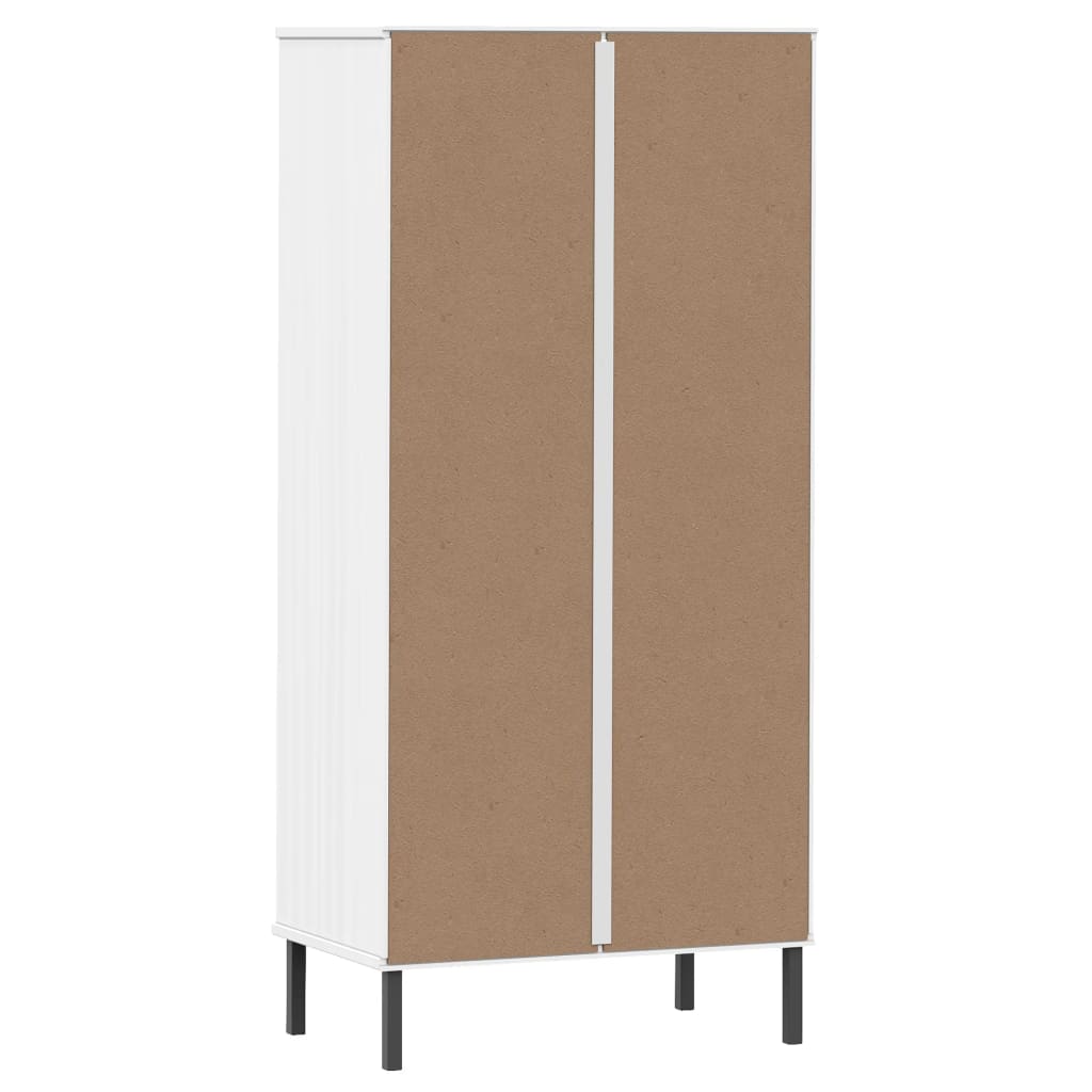 bogreol med 2 skuffer OSLO 60x35x128,5 cm massivt træ hvid