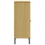 bogskab med metalben OSLO 90x35x90,5 cm massivt træ brun