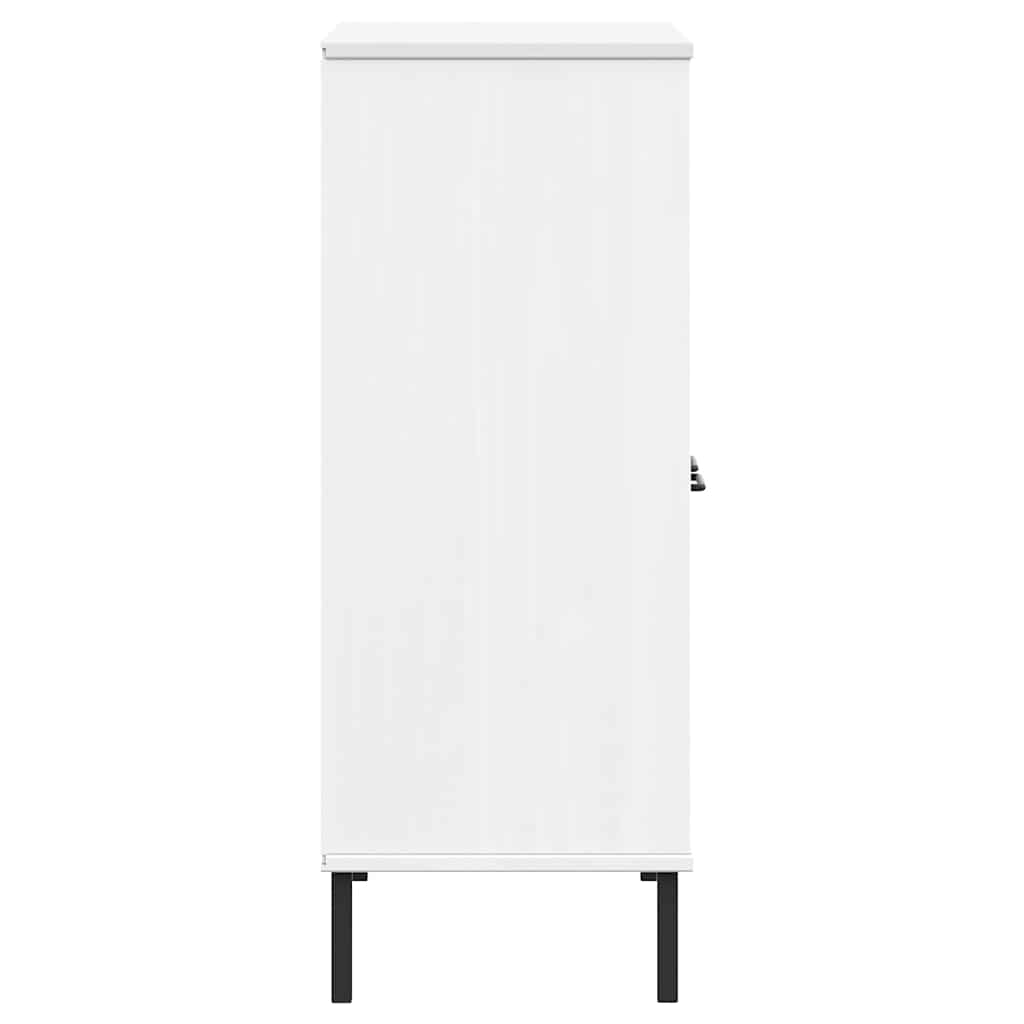 bogskab med metalben OSLO 90x35x90,5 cm massivt træ hvid