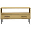 sofabord med metalben OSLO 85x50x45 cm massivt træ brun