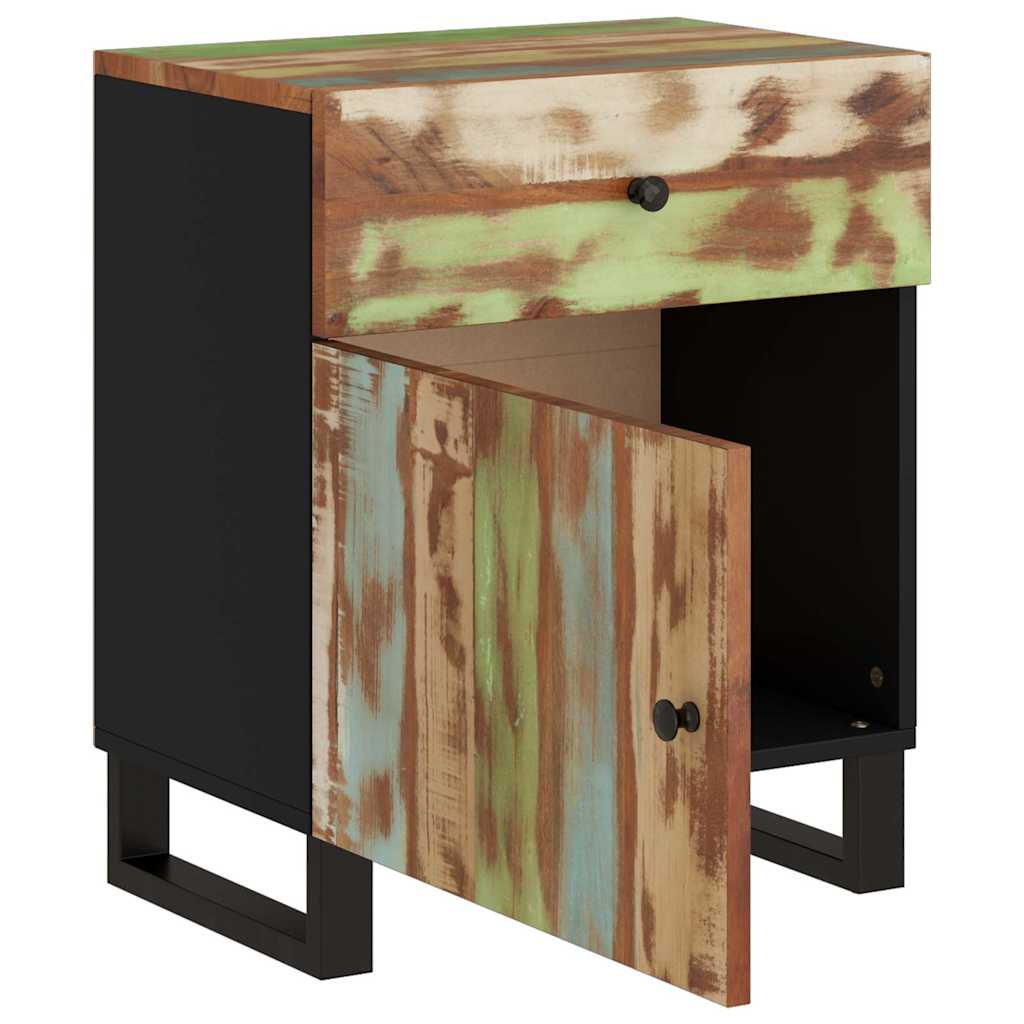 sengebord 50x33x60 cm massivt genbrugstræ og konstrueret træ