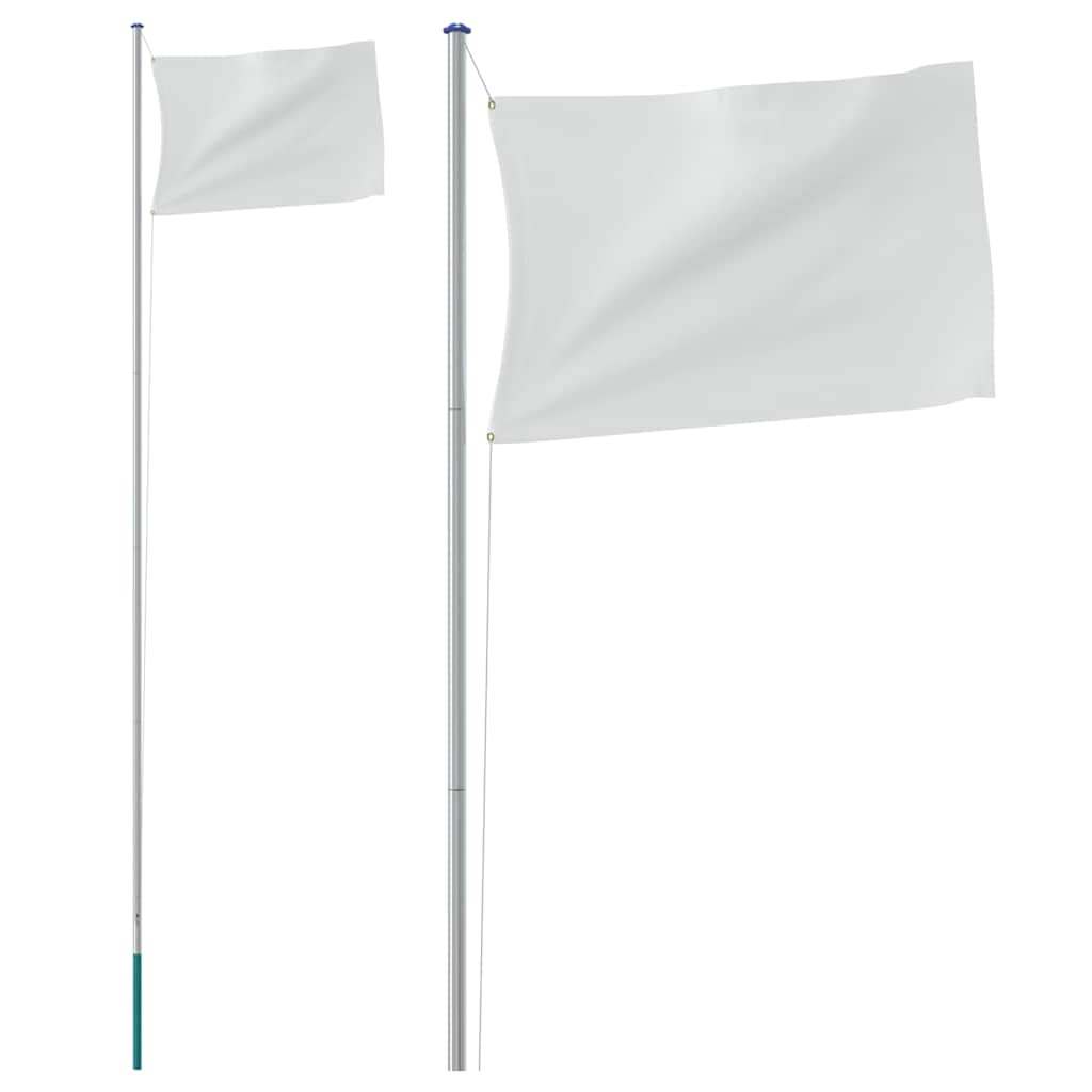 sektionsinddelt flagstang 6,08 m aluminium sølvfarvet