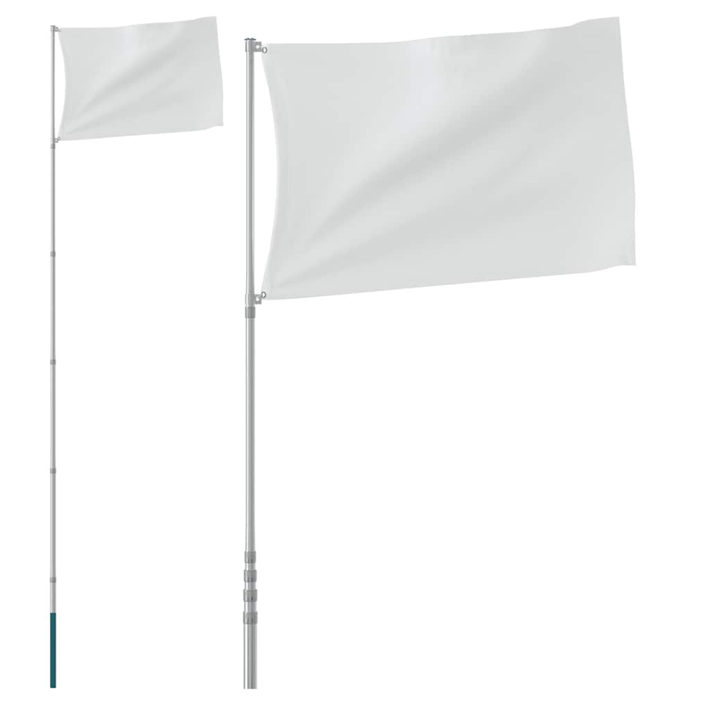 teleskopflagstang 5,5 m aluminium sølvfarvet