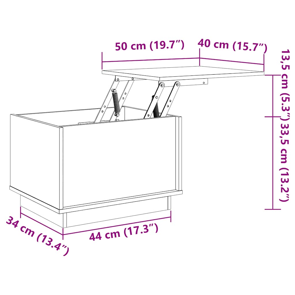 sofabord 40x50x35 cm massivt fyrretræ