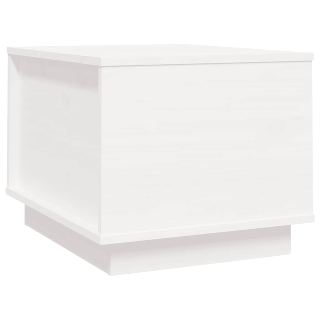 sofabord 40x50x35 cm massivt fyrretræ hvid