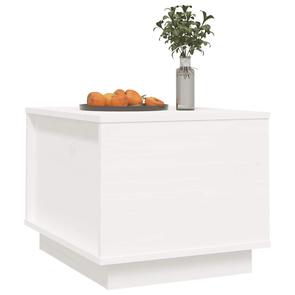 sofabord 40x50x35 cm massivt fyrretræ hvid