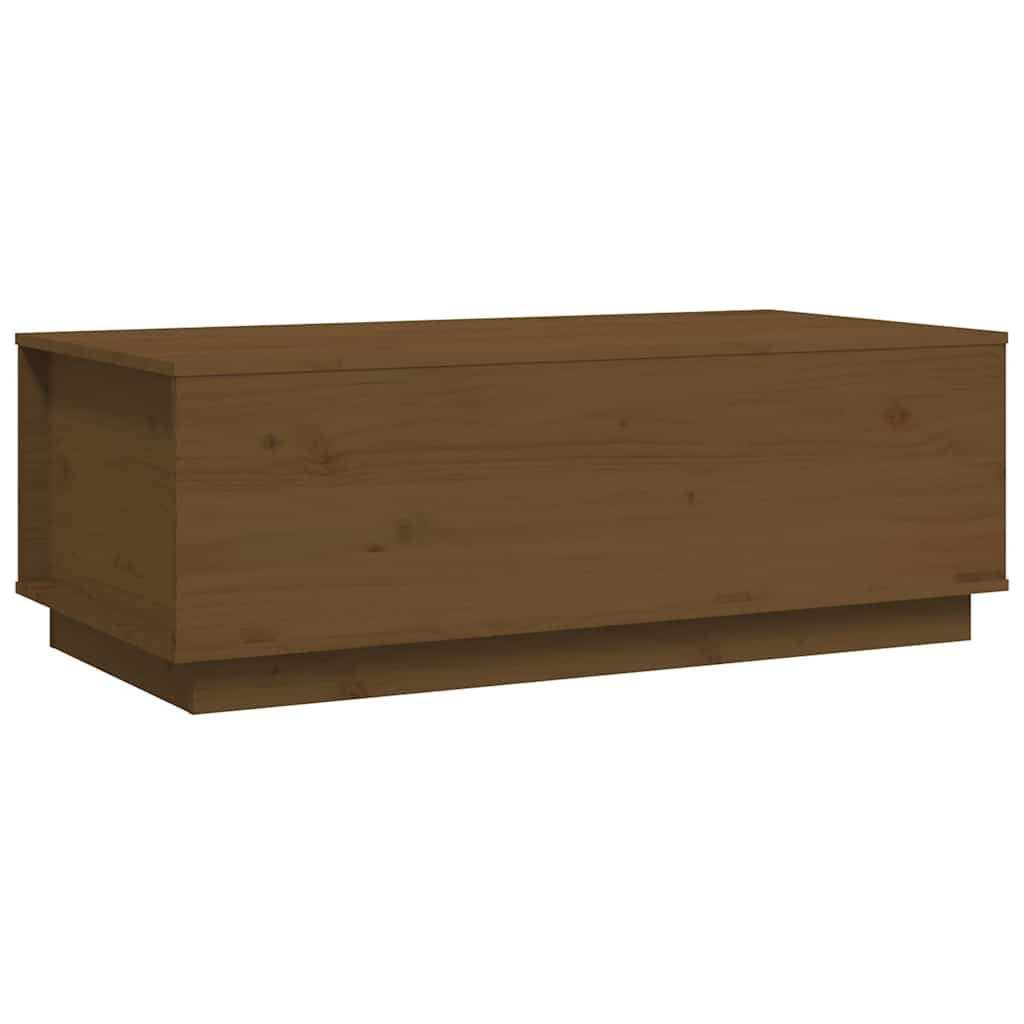 sofabord 100x50x35 cm massivt fyrretræ gyldenbrun