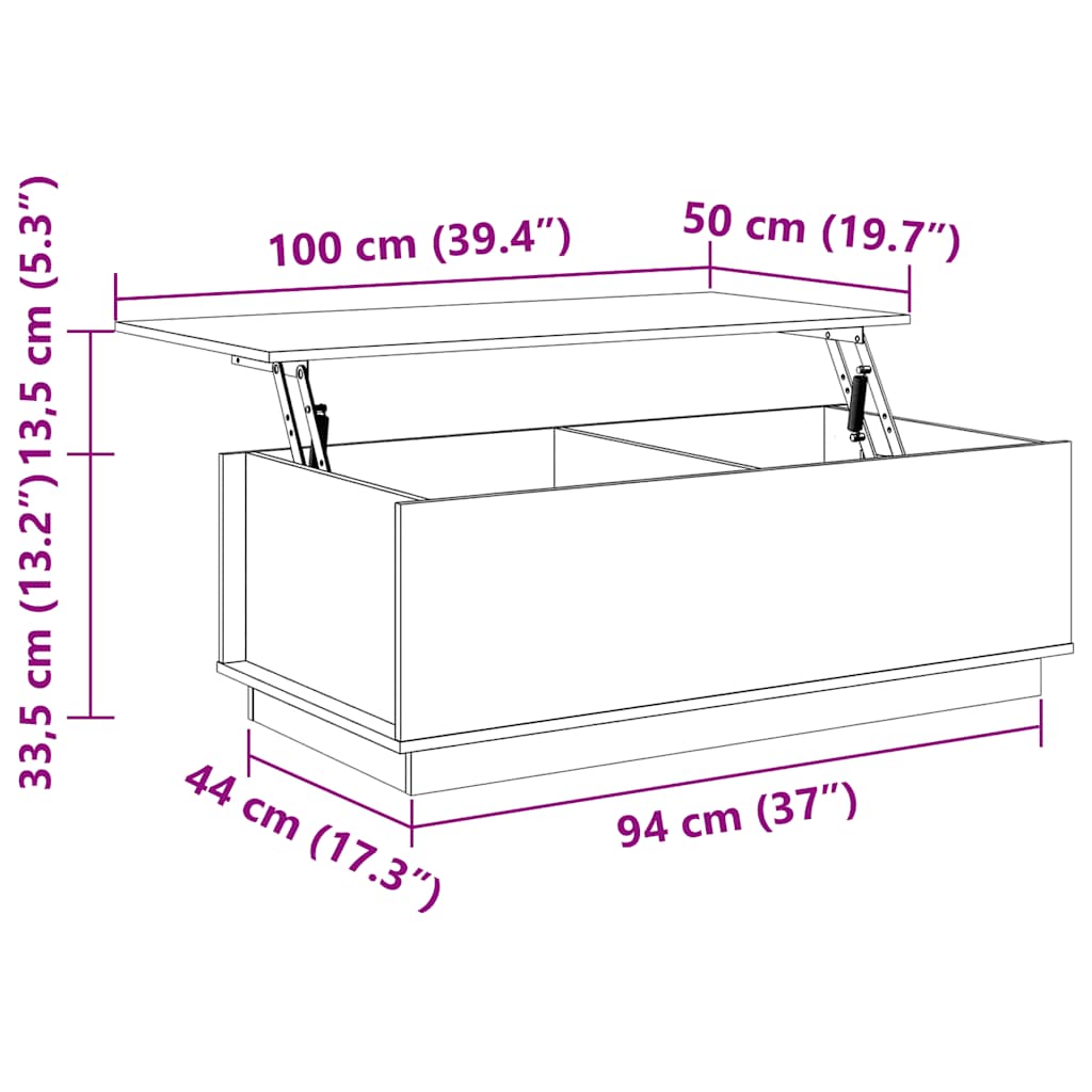 sofabord 100x50x35 cm massivt fyrretræ gyldenbrun
