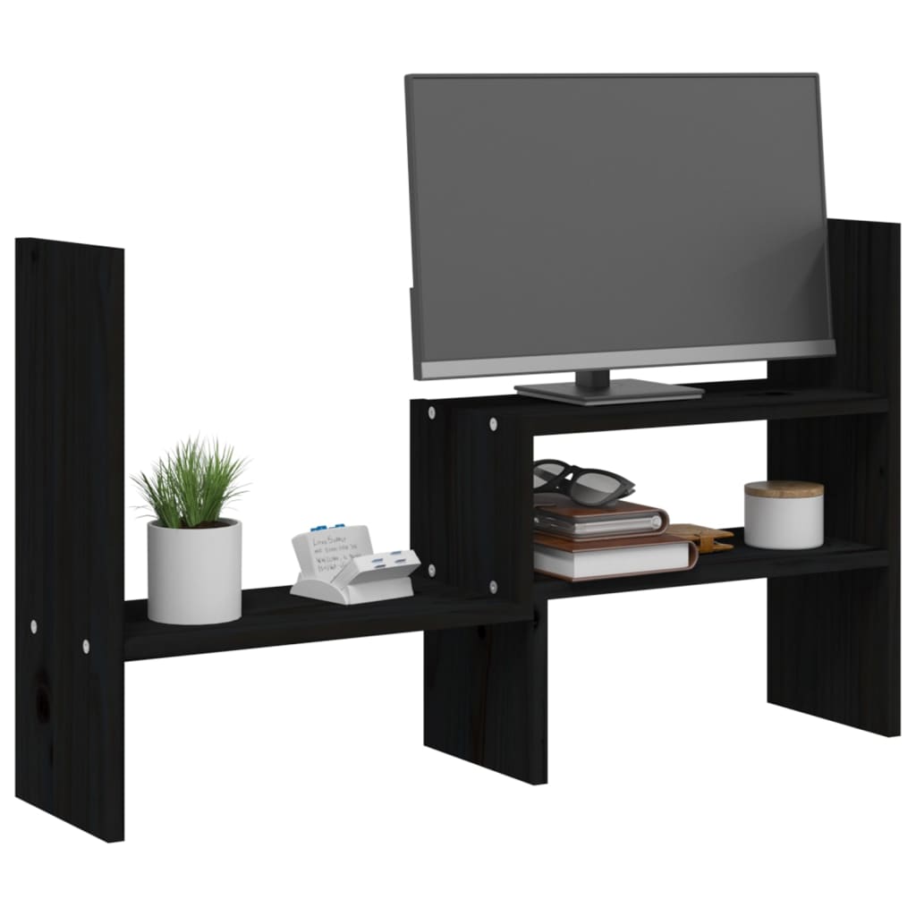 skærmholder (39-72)x17x43 cm massivt fyrretræ sort