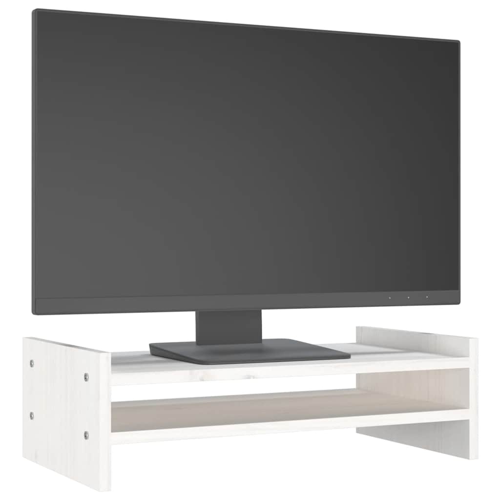 skærmholder 50x27x15 cm massivt fyrretræ hvid