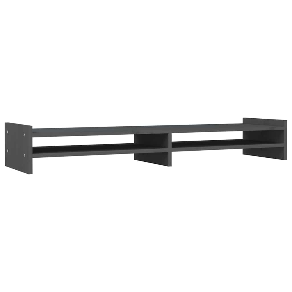 skærmholder 100x27x15 cm massivt fyrretræ grå