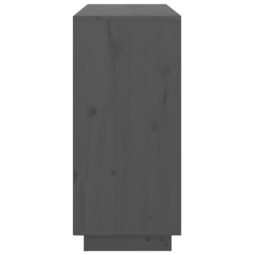 skænk 111x34x75 cm massivt fyrretræ grå