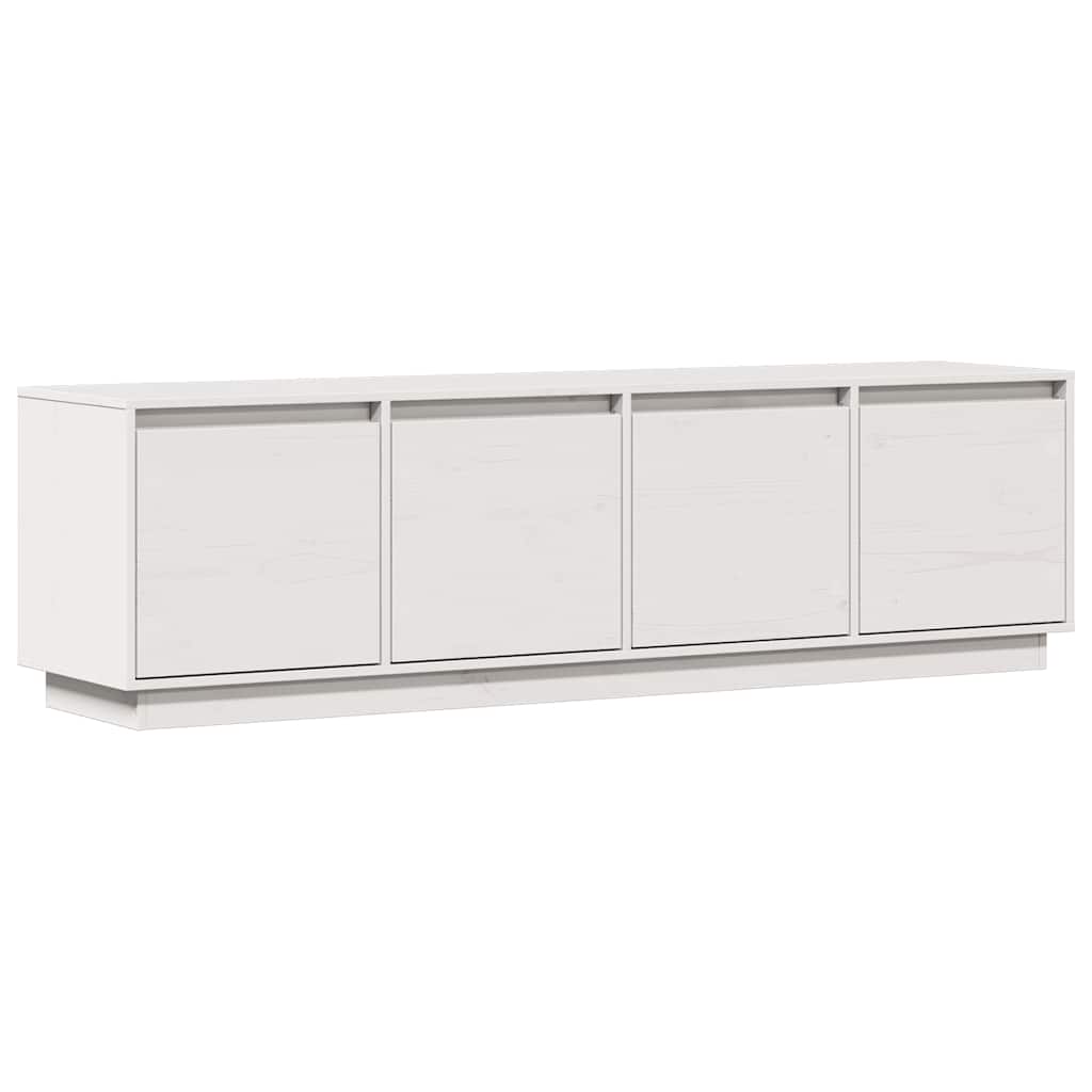 tv-bord 156x37x45 cm massivt fyrretræ hvid